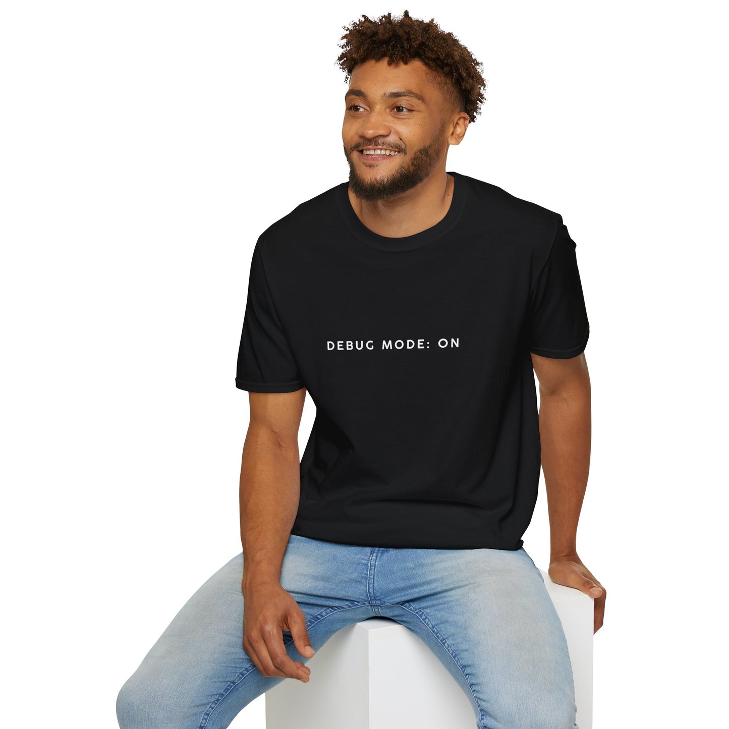 Unisex Softstyle T-Shirt - Debug Mode: ON Graphic Tee for Tech Enthusiasts