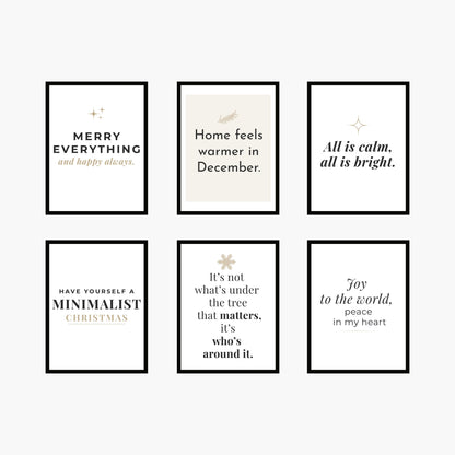 Christmas Wall Art Bundle – 6 Digital Prints (Instant Download)