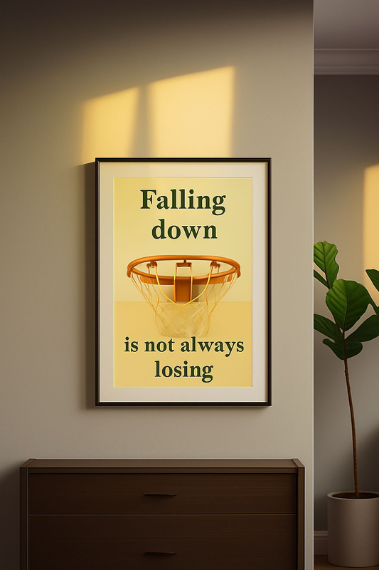 Motivational Quote Poster – “Falling Down Is Not Always Losing” – Instant Download