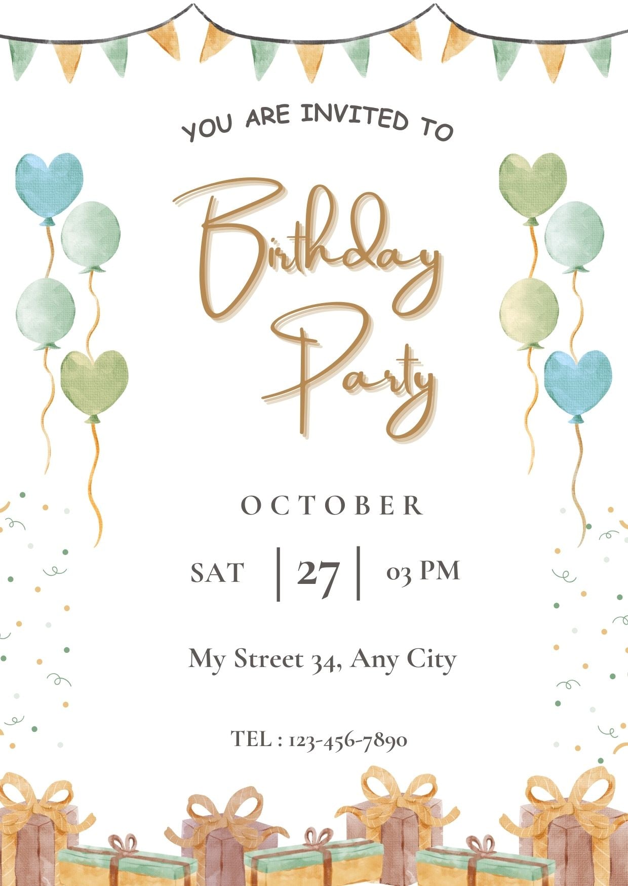 Birthday Invitation Template – Customizable in Canva - Instant Download