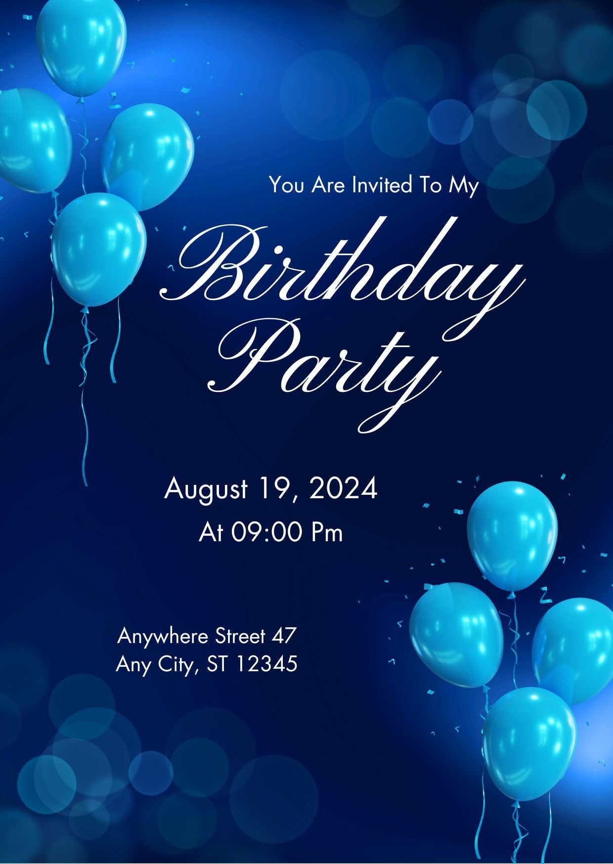 Birthday Invitation Template – Customizable in Canva - Instant Download