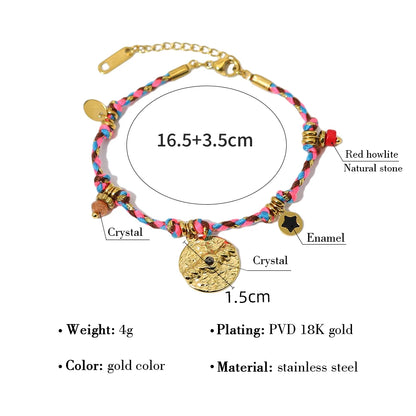 Vintage Stainless Steel Charms Bracelet