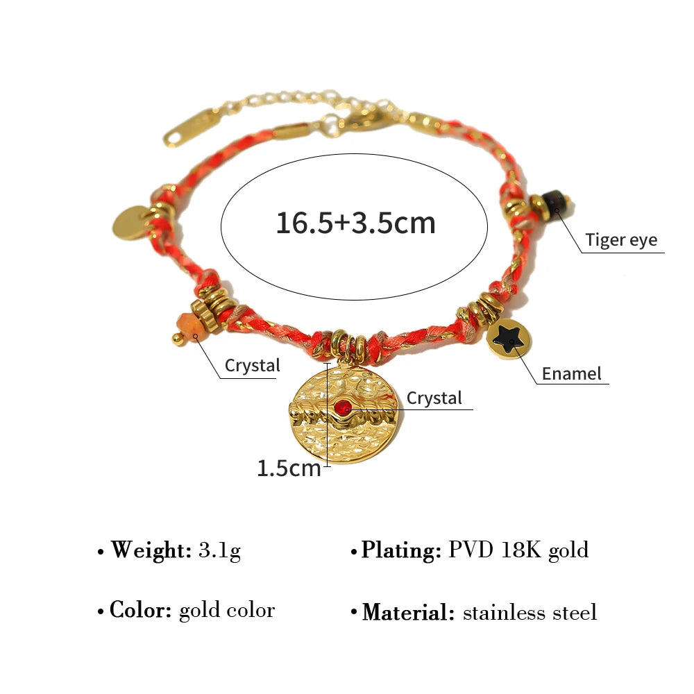 Vintage Stainless Steel Charms Bracelet