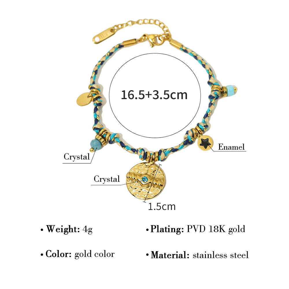 Vintage Stainless Steel Charms Bracelet