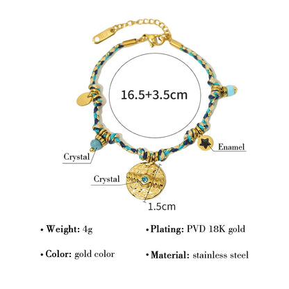 Vintage Stainless Steel Charms Bracelet