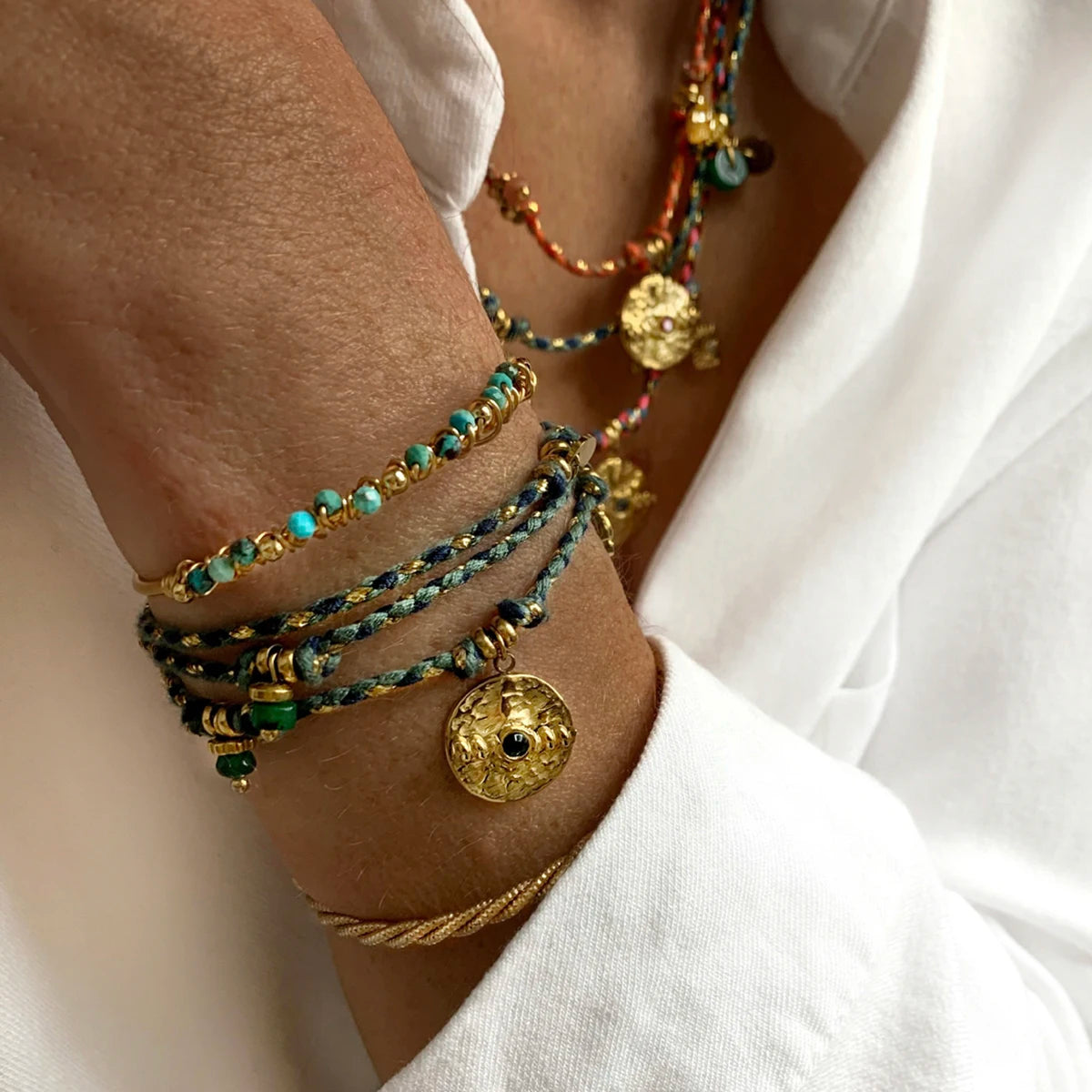Vintage Stainless Steel Charms Bracelet