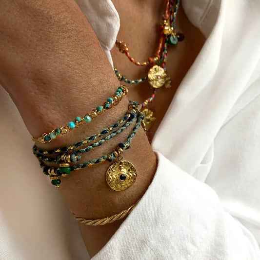 Vintage Stainless Steel Charms Bracelet
