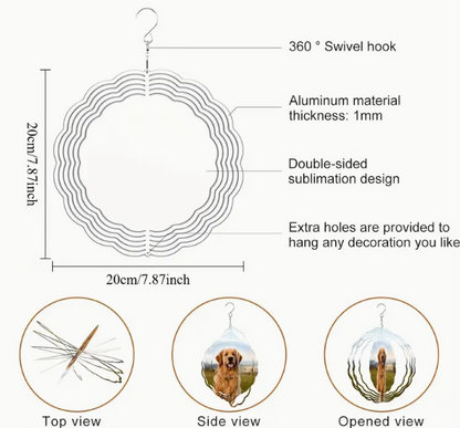 Custom Wind Spinner – Personalized Sublimation Decoration | Double-Sided Photo Spinner for Porch, Garden & Home