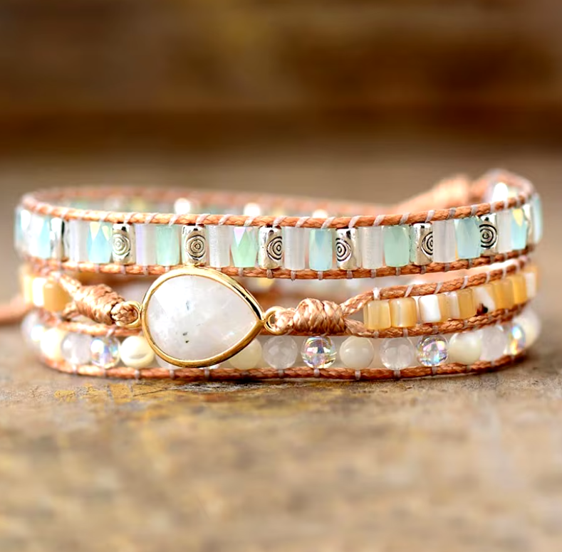 Boho Labradorite & Natural Stone Wrap Bracelet