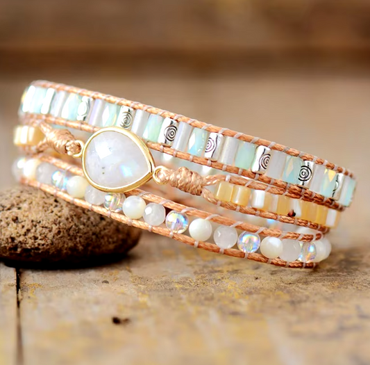 Boho Labradorite & Natural Stone Wrap Bracelet