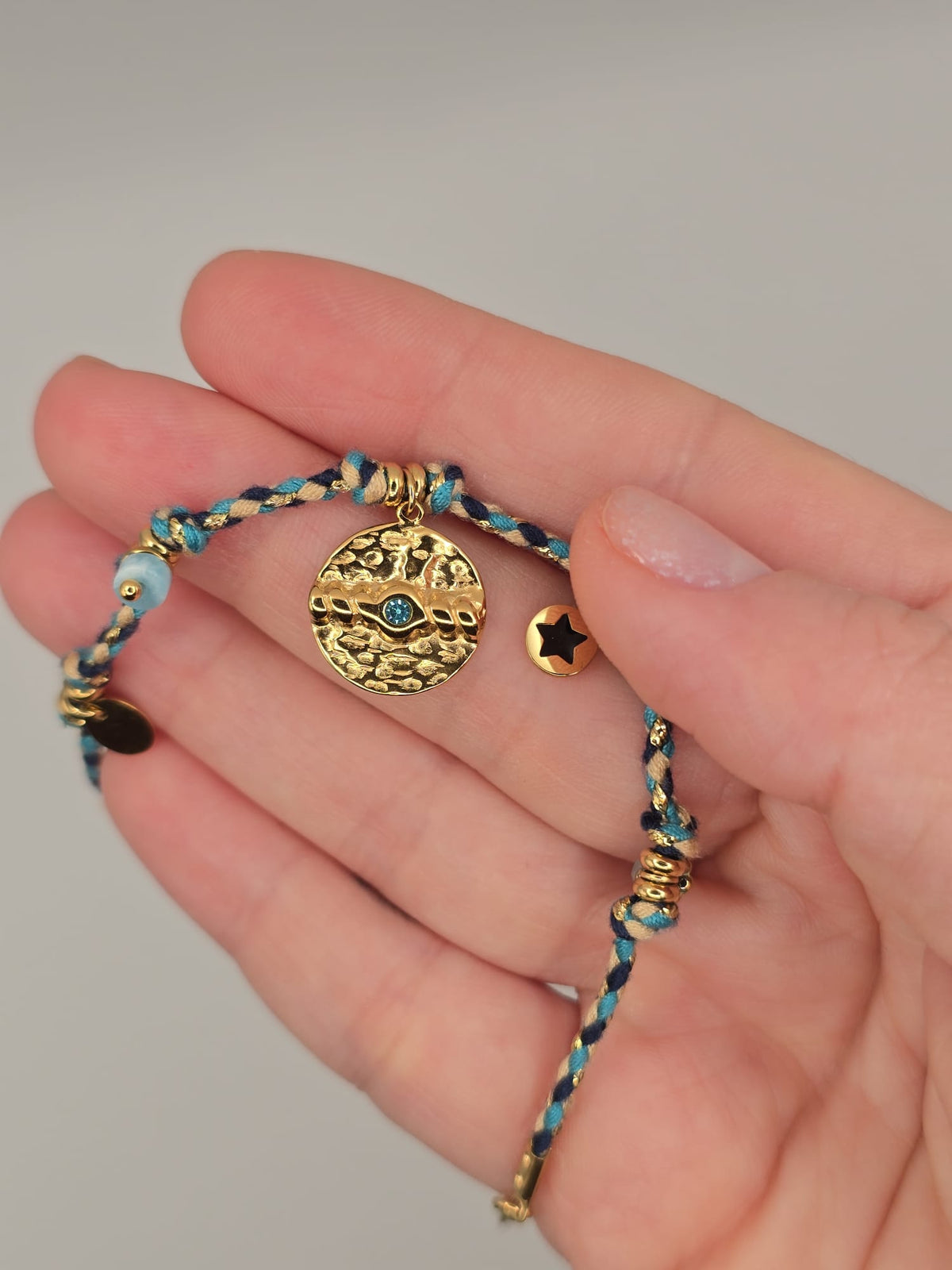 Bracelet à breloques vintage en acier inoxydable