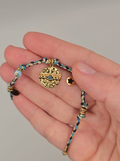 Bracelet à breloques vintage en acier inoxydable