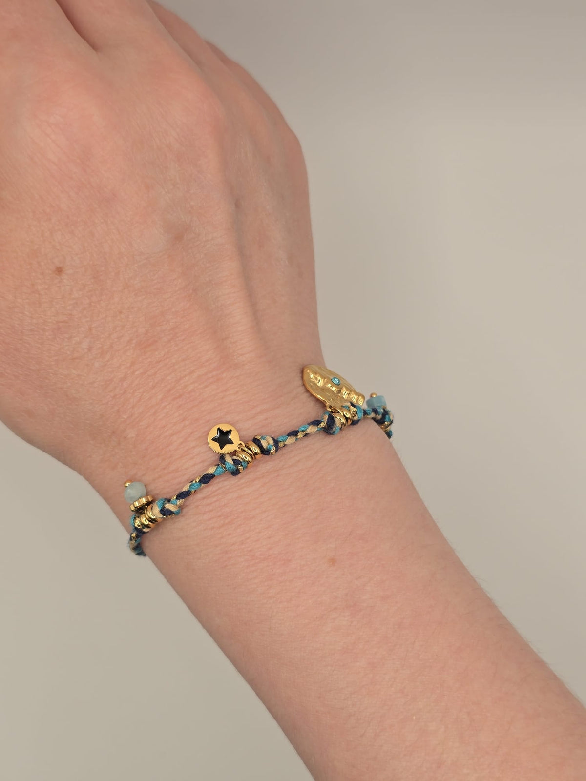Bracelet à breloques vintage en acier inoxydable