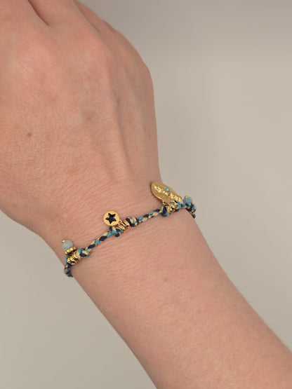 Bracelet à breloques vintage en acier inoxydable