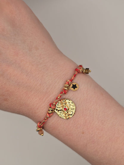 Bracelet à breloques vintage en acier inoxydable