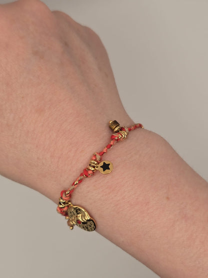 Bracelet à breloques vintage en acier inoxydable