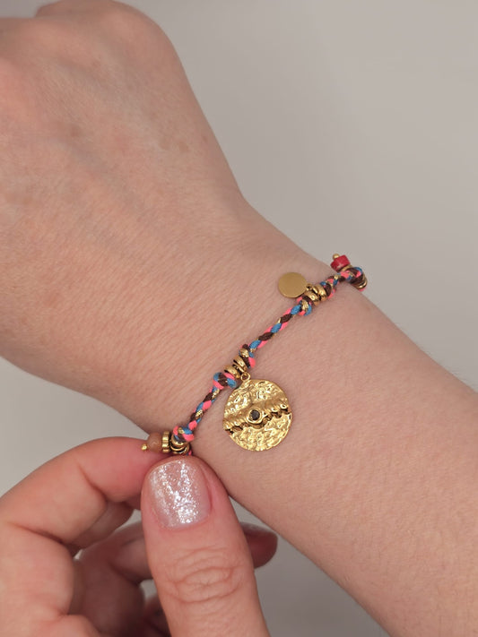 Bracelet à breloques vintage en acier inoxydable