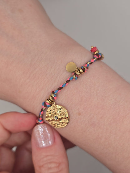 Bracelet à breloques vintage en acier inoxydable