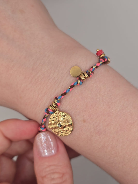 Bracelet à breloques vintage en acier inoxydable