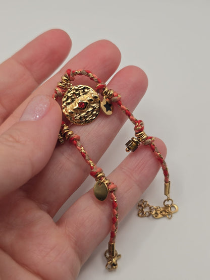 Bracelet à breloques vintage en acier inoxydable