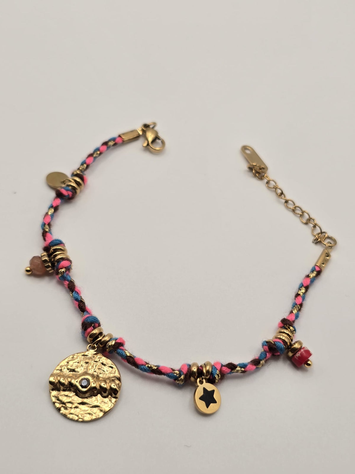 Bracelet à breloques vintage en acier inoxydable