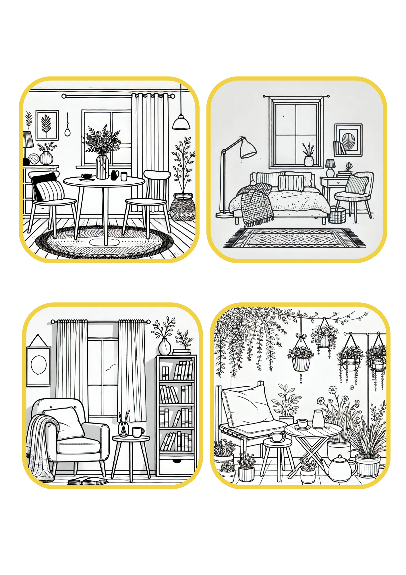 Color Hideaways Coloring Book – Cozy Indoor Scenes (Digital)