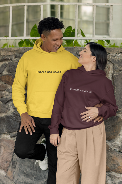 ❤️ "I Stole Her Heart" Unisex Hoodie – The Perfect Matching Gift for Couples! ❤️