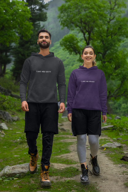 “I Like His Beard” Couples Hoodie – Funny Valentine’s Gift