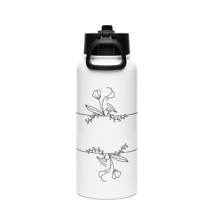 Custom Name Stainless Steel Water Bottle – Straw Lid