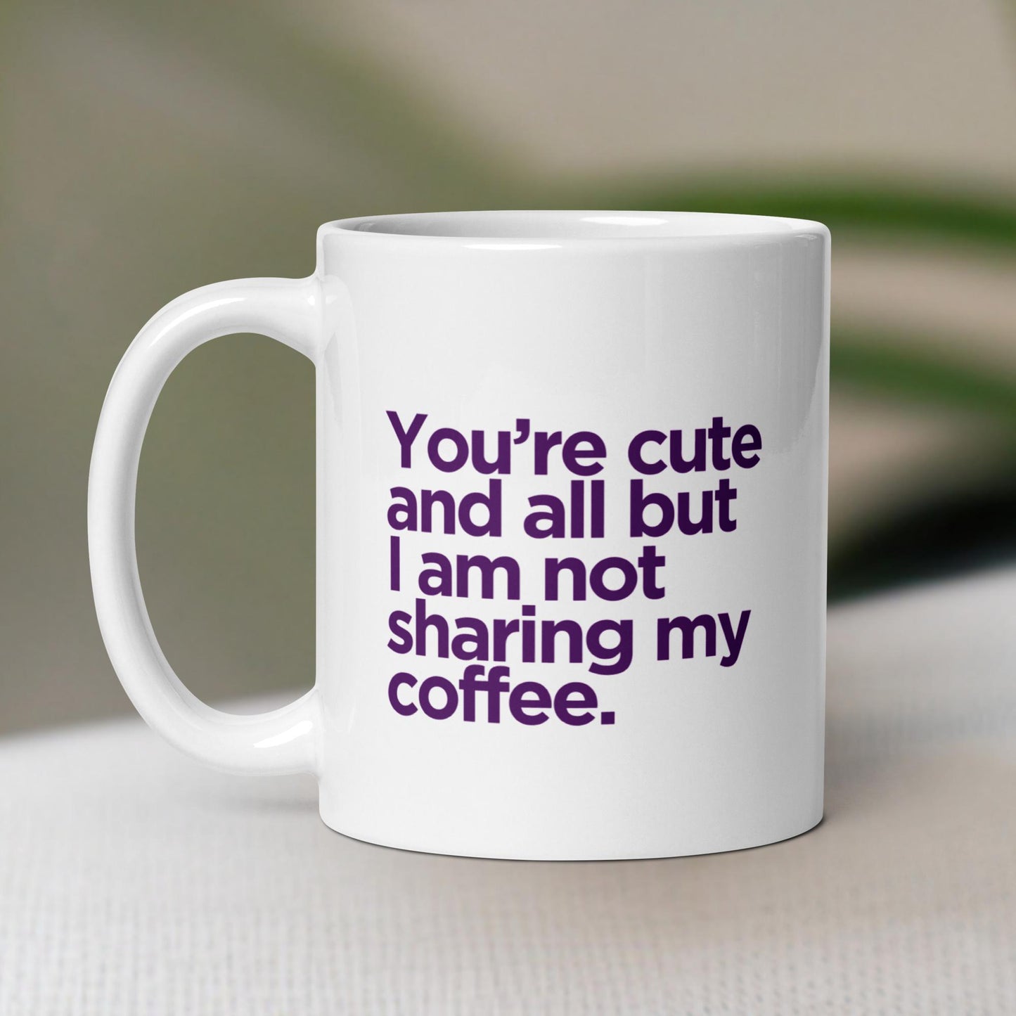 White glossy mug
