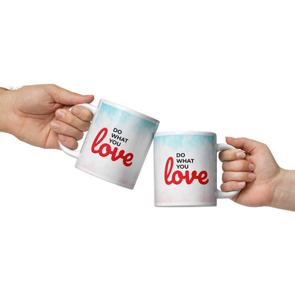 White glossy mug