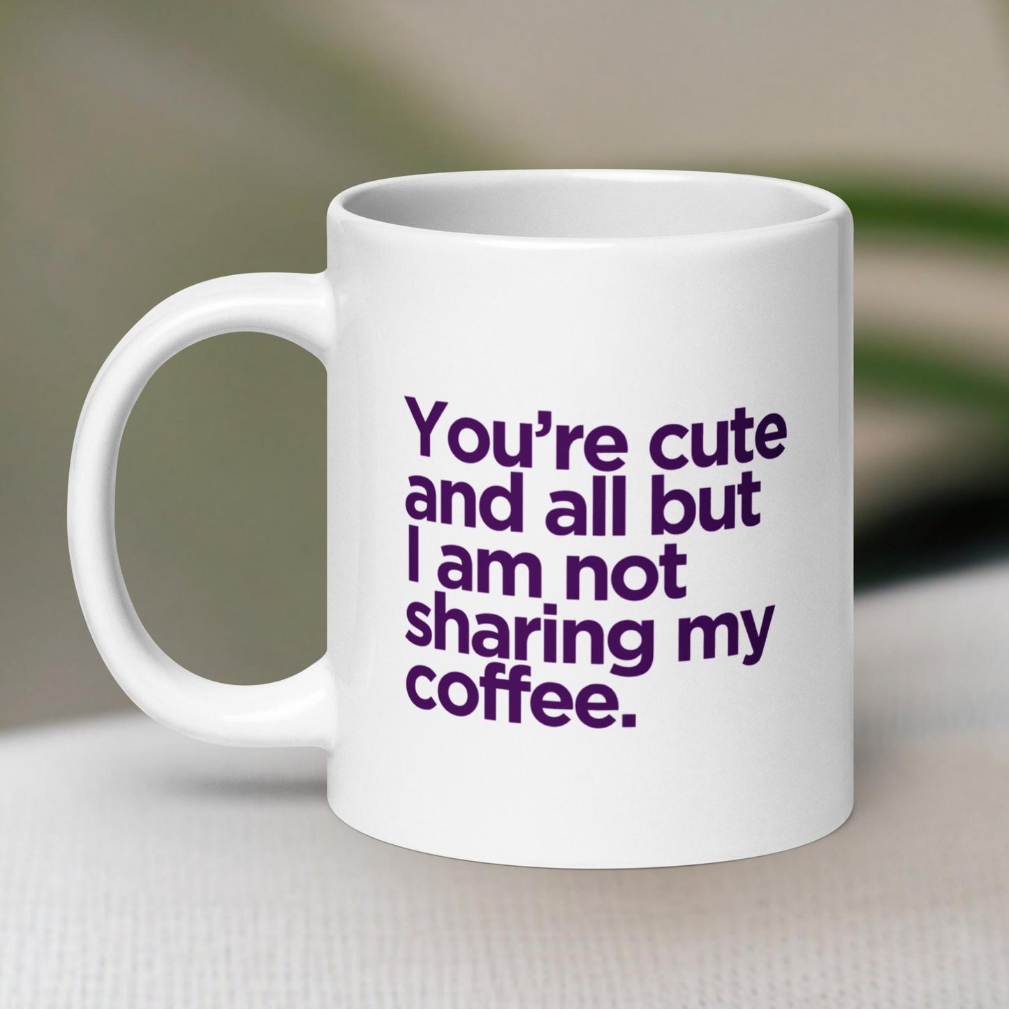 White glossy mug